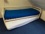 Ikea metalen bed met onderschuifbed + matrassen, Huis en Inrichting, Ophalen, 90 cm, Eenpersoons, Wit