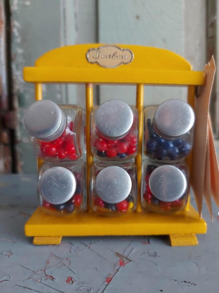 Oud 6 pots snoeprek snoeppottenrek miniatuur glaspotten, Antiek en Kunst, Antiek | Speelgoed, Ophalen of Verzenden