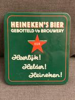 Blikje Heineken met 7 Rechthoekige Bierviltjes, Verzamelen, Ophalen of Verzenden, Zo goed als nieuw