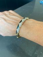 Slaven armband goudkleurig met steentjes vintage, Sieraden, Tassen en Uiterlijk, Armbanden, Ophalen of Verzenden, Zo goed als nieuw