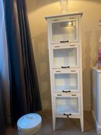 Witte Vitrinekast met Glas, Huis en Inrichting, Ophalen, Minder dan 50 cm, Gebruikt, Minder dan 25 cm