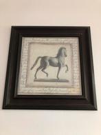 Paarden prent in houten lijst - 2 stuks, Huis en Inrichting, Woonaccessoires | Lijsten, Ophalen of Verzenden, Gebruikt, Hout, Minder dan 50 cm