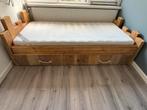 Te koop: leuk houten bed met extra uitschuifbaar logeerbed!, Ophalen, 85 tot 100 cm, Zo goed als nieuw, Matras