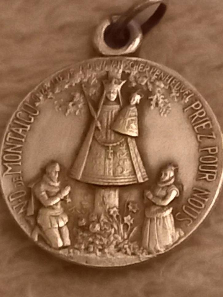 ZIlveren Medaillon Onze Lieve Vrouw Scherpenheuvel, Antiek en Kunst, Antiek | Religie, Ophalen of Verzenden