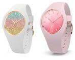 2 dames Ice Watch horloge roze sunset wit rainbow glitter, Ophalen of Verzenden, Zo goed als nieuw, Kunststof, Polshorloge
