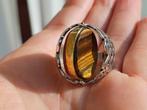 Vanoli Dubbele 925 zilver ring tijgeroog carneool maat 19,5, Vanoli, Overige kleuren, 19 tot 20, Amsterdam