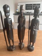 Afrikaans Houtsnijwerk - 3 Beelden, Antiek en Kunst, Kunst | Niet-Westerse kunst, Ophalen of Verzenden
