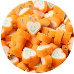Polymeerkralen hartjes smiley kralen heart beads oranje love, Nieuw, Kraal, Verzenden