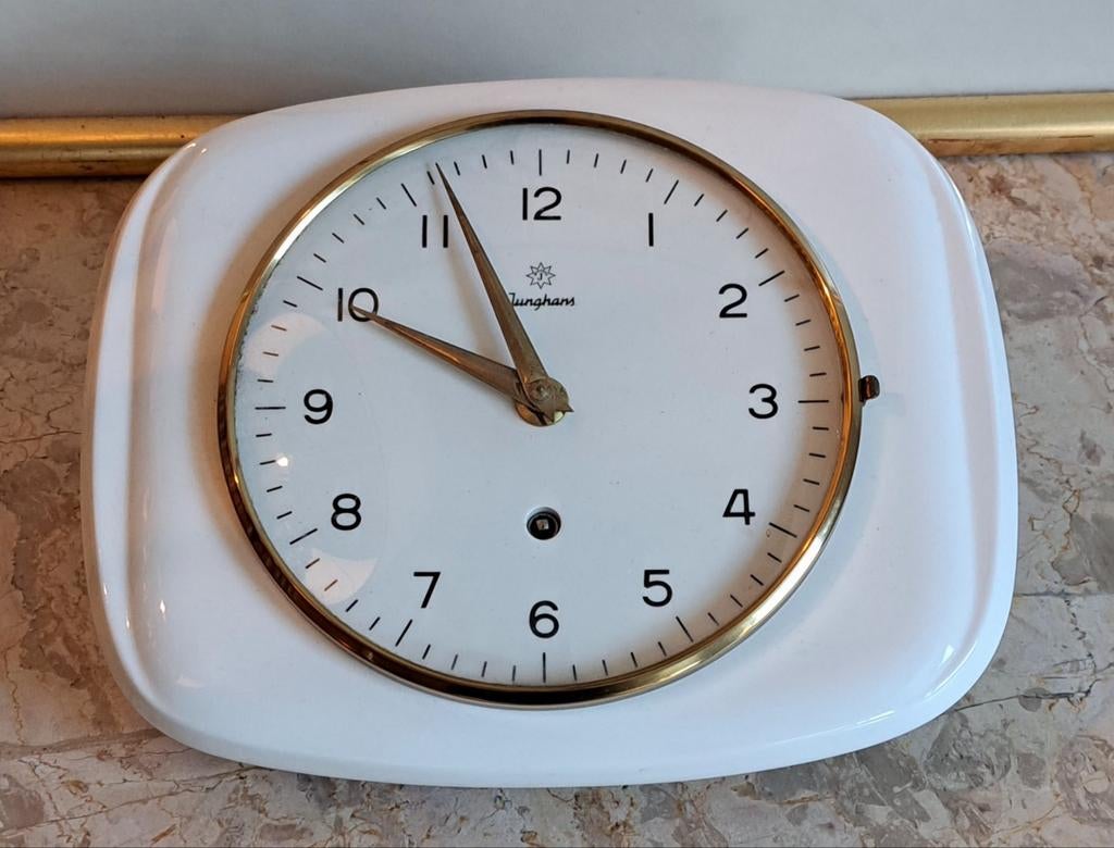 Vintage Junghans wandklok keramiek geen sleutel, Antiek en Kunst, Antiek | Klokken, Ophalen of Verzenden