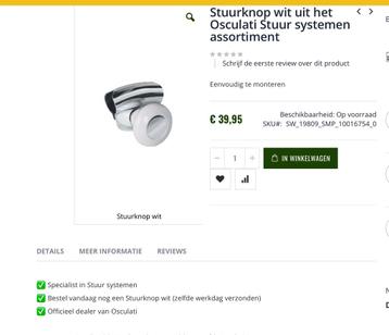 Stuurknop osculati stuursysteem wit beschikbaar voor biedingen