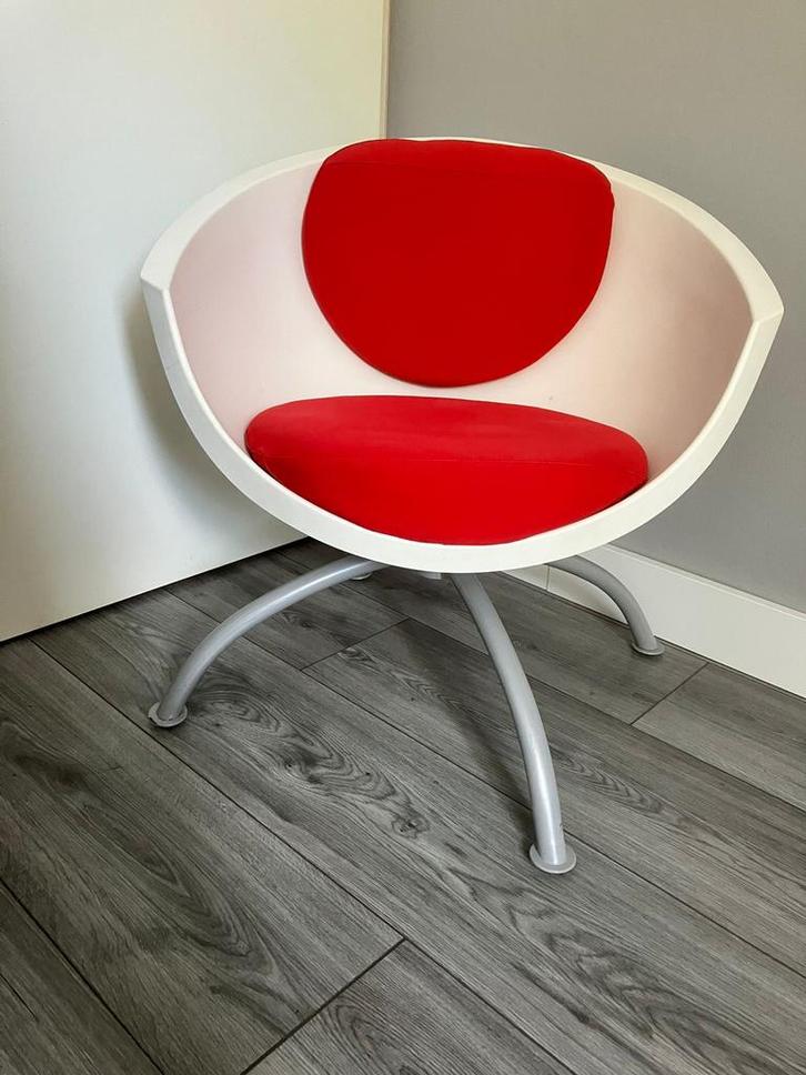 Vintage Gubbo Kuipstoel / Draaistoel IKEA, Huis en Inrichting, Stoelen, Gebruikt, Eén, Kunststof, Wit, Ophalen