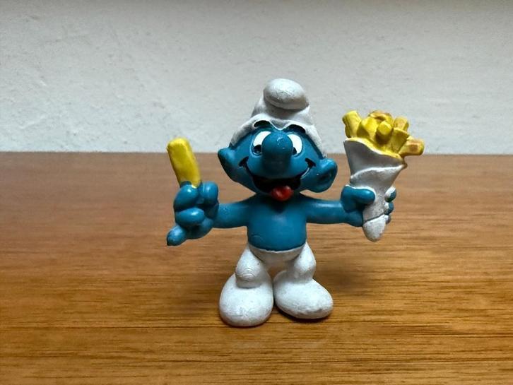 Frites smurf, Verzamelen, Smurfen, Gebruikt, Poppetje, Figuurtje of Knuffel, Overige Smurfen, Ophalen of Verzenden