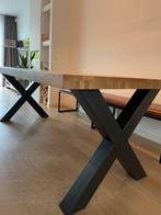 Goossens eetkamerstoelen, eetkamerbank en x-poot eettafel, Huis en Inrichting, Complete eetkamers, Ophalen, Gebruikt