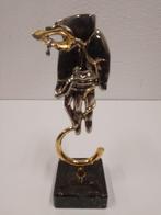 Mooi Verguld bronzen beeld“Gezicht in hand”–Jean-Paul Cleren, Antiek en Kunst, Kunst | Beelden en Houtsnijwerken, Ophalen of Verzenden