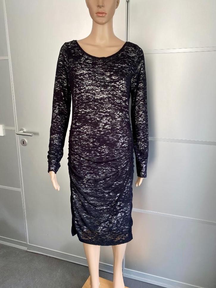 H866 Claudia Strater maat 40=M aparte jurk jurkje zwart/wit, Kleding | Dames, Jurken, Zo goed als nieuw, Maat 38/40 (M), Zwart