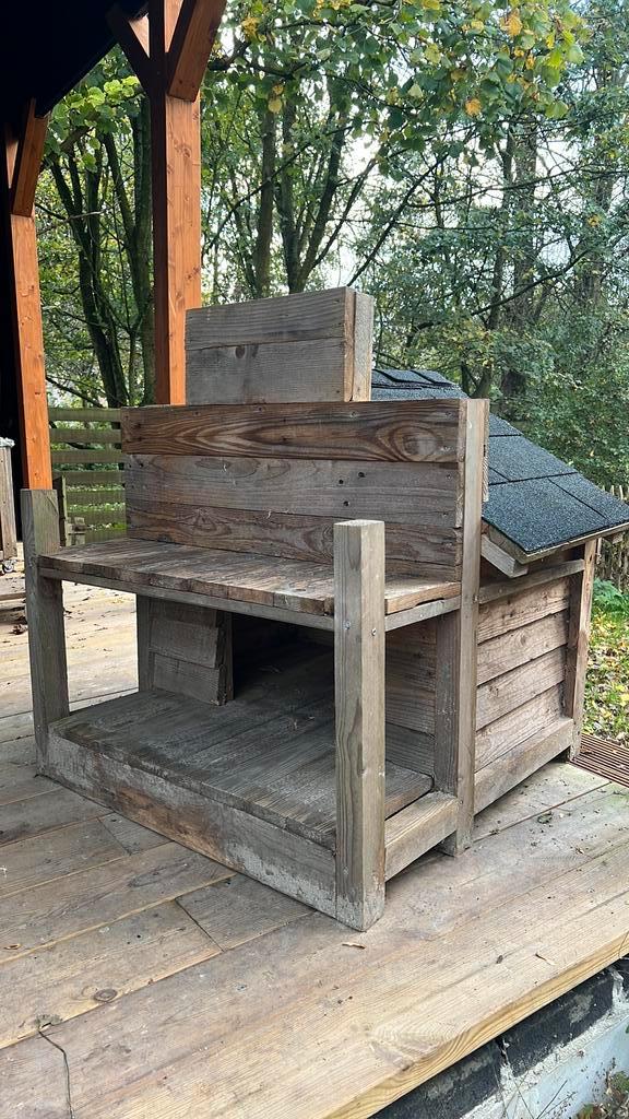 Hok Houten speel-of slaaphok voor kat of kleine hond, Dieren en Toebehoren, Overige Dieren-accessoires, Gebruikt, Ophalen