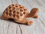 Mooie Vintage houten Miniatuur Schildpad Handcarved, Verzenden, Gebruikt, Reptiel of Amfibie, Beeldje of Figuurtje