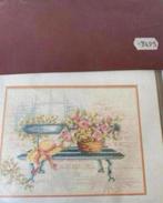 BORDUURPAKKET LANARTE BANK MET HOED EN BLOEMEN, Verzenden, Nieuw, Handborduren, Borduurpakket