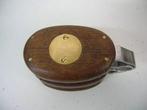 Teak houten blok / katrol, dubbelschijfs, voor 12 mm lijn, Ophalen of Verzenden, Nieuw, Lijn of Blok