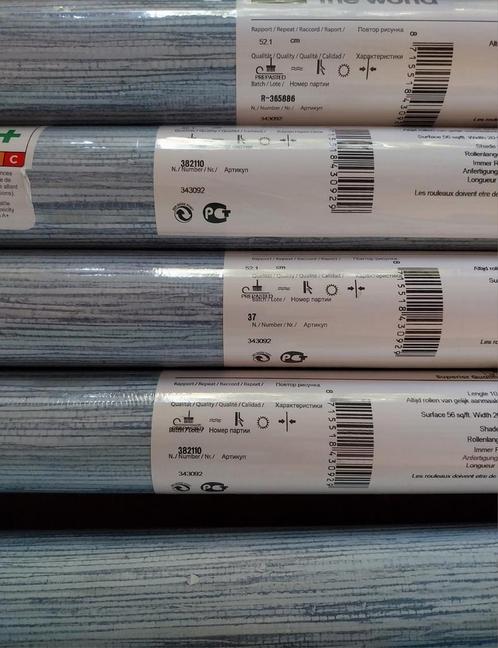 Eijffinger behang van Tante Brocante, Huis en Inrichting, Stoffering | Behang, Blauw, minder dan 10 m², Ophalen of Verzenden