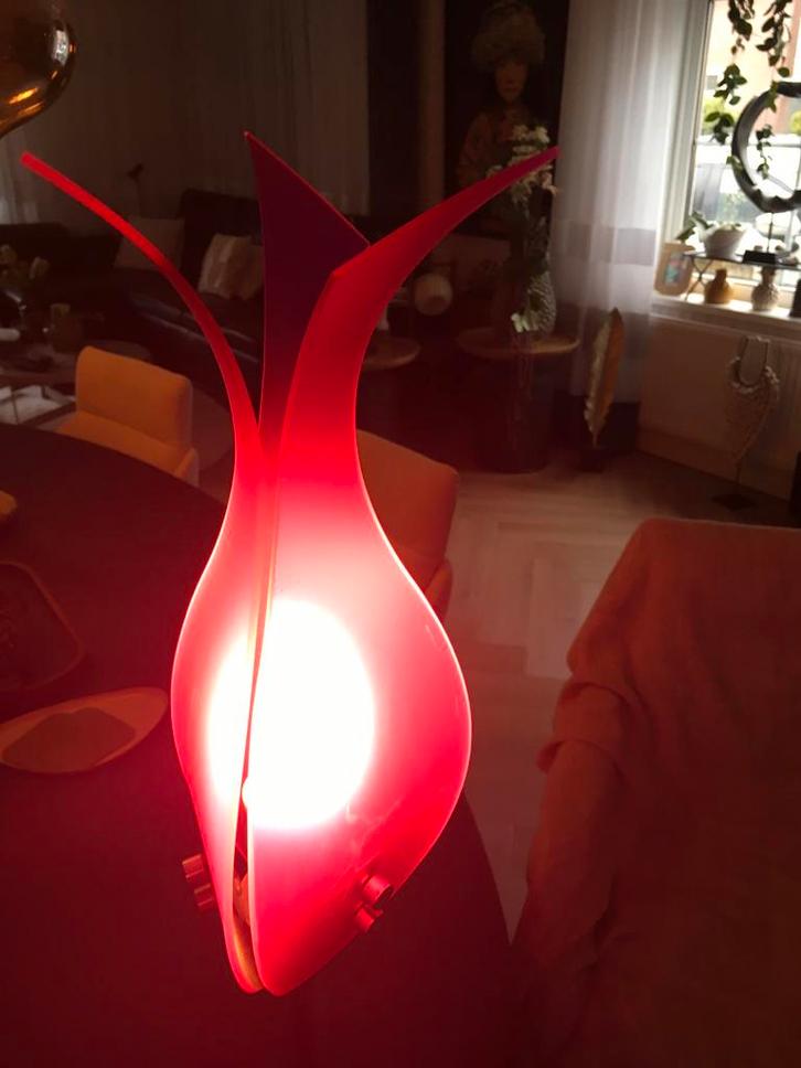 Vintage Celik Tulp Lamp - Paars Design, Huis en Inrichting, Lampen | Vloerlampen, Gebruikt, Minder dan 100 cm, Kunststof, Ophalen of Verzenden