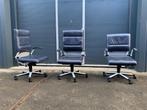 Giroflex Serie 34 bureaustoelen Grijs/blauw leer 3 stuks, Huis en Inrichting, Bureaustoelen, Ophalen, Gebruikt, Blauw, Bureaustoel