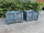 AANGEBODEN: Twee grote zwarte plastic transportkisten, Ophalen, Gebruikt, 100 cm of meer, 60 cm of meer