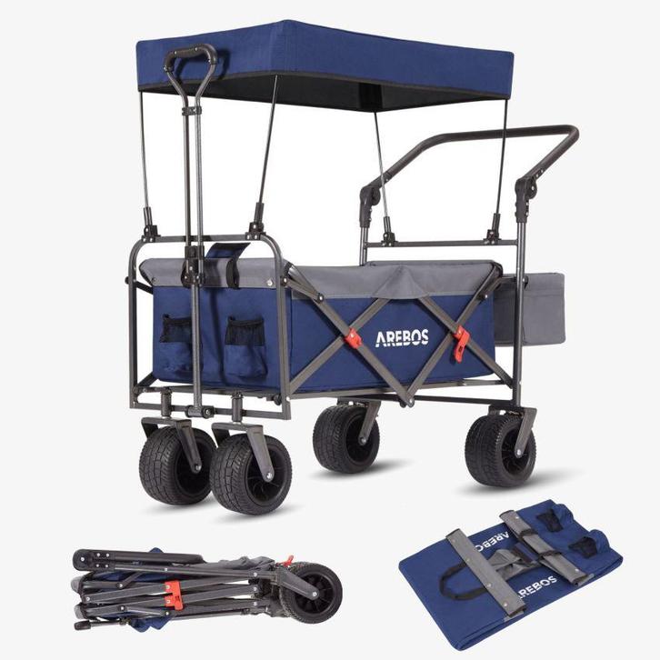 Luxe bolderkar met dak - Zo goed als nieuw!, Caravans en Kamperen, Bolderkarren, Zo goed als nieuw, Opvouwbaar, Ophalen