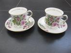 Balmoral Castle kopjes met roze rozen, gouden randje, 2 sets, Huis en Inrichting, Verzenden, Zo goed als nieuw, Overige stijlen