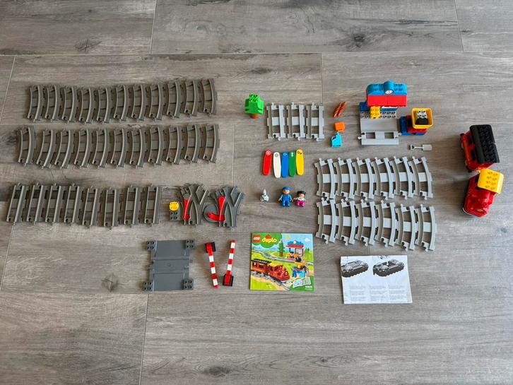 Lego Duplo stoomtrein (10874) + uitbreidingen, Kinderen en Baby's, Speelgoed | Duplo en Lego, Zo goed als nieuw, Duplo, Complete set