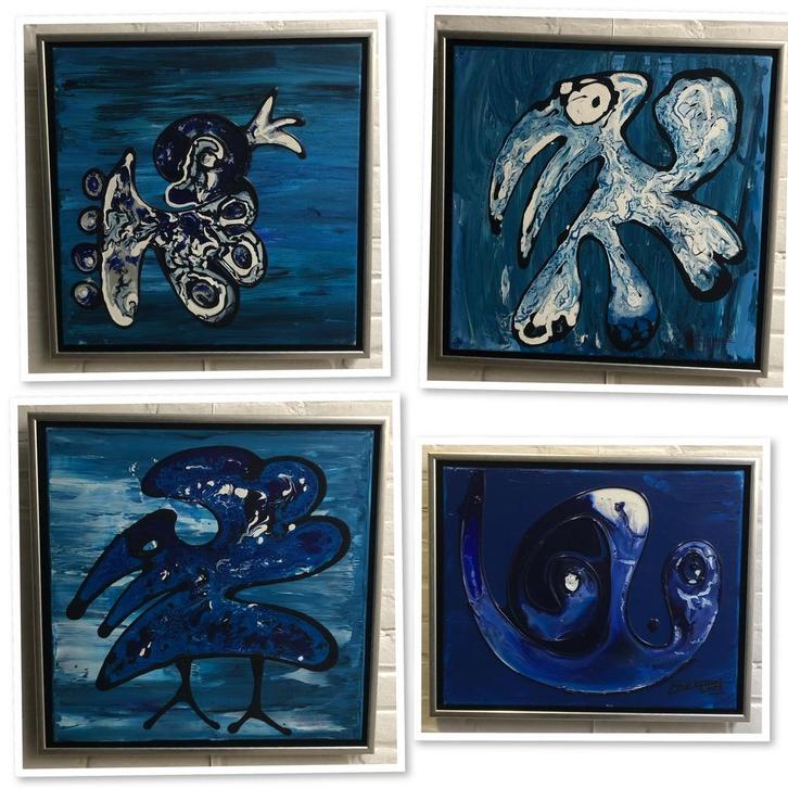 Erik Loman schilderijen origineel., Antiek en Kunst, Kunst | Schilderijen | Modern, Ophalen of Verzenden