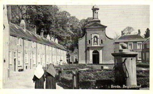 Breda, Begijnenhof - nonnen - 1952 gelopen, Verzamelen, Ansichtkaarten | Nederland, Gelopen, Noord-Brabant, 1940 tot 1960, Ophalen of Verzenden
