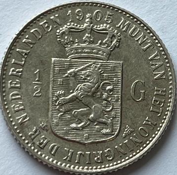 Hele nette halve gulden 1905 beschikbaar voor biedingen