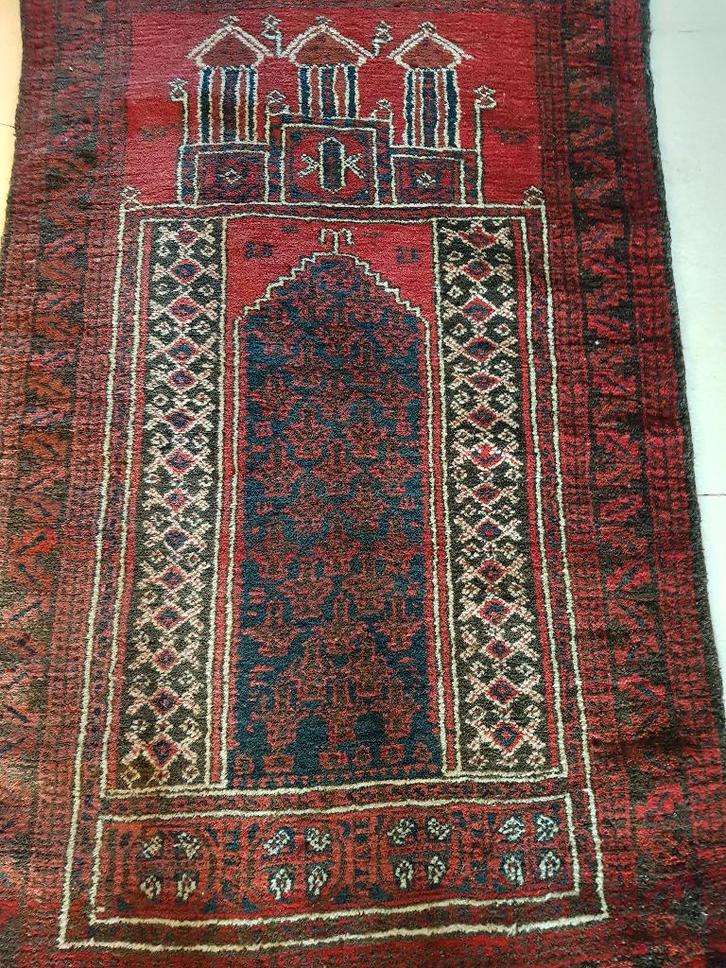 Mooie antiek handgeknoopt Perzisch tapijt uit Iran 80-130 cm, Antiek en Kunst, Antiek | Kleden en Textiel, Ophalen of Verzenden