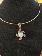 Zilveren Hanger met Larimar Edelsteen., Sieraden, Tassen en Uiterlijk, Edelstenen, Verzenden, Nieuw