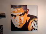 Robbie Williams mixed media canvas 70x70, Ophalen
