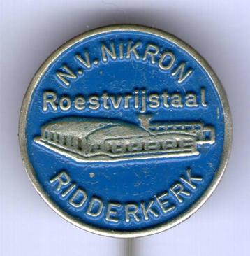 N.V. Nikron roestvrijstaal Ridderkerk zilverkl speld( P_237) beschikbaar voor biedingen