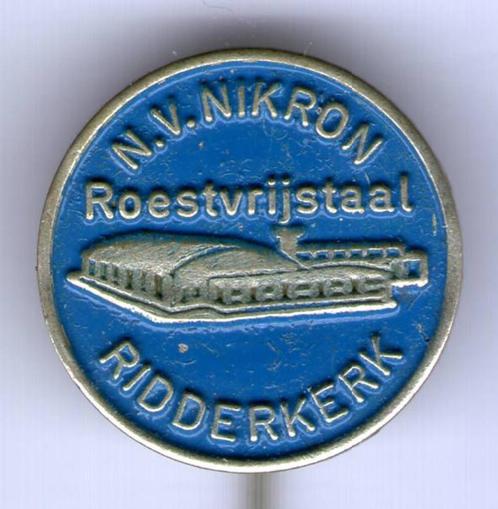 N.V. Nikron roestvrijstaal Ridderkerk zilverkl speld( P_237), Verzamelen, Speldjes, Pins en Buttons, Nieuw, Speldje of Pin, Transport