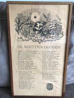 Vintage / Antieke Verzetsprent / Gedicht De Achttien Dooden., Ophalen of Verzenden, Jan Campert, Algemeen, Tweede Wereldoorlog