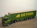 Scania 340 114L Truck & Trailer Getron - Tekno 1:50, Hobby en Vrije tijd, Modelauto's | 1:50, Verzenden, Zo goed als nieuw, Bus of Vrachtwagen