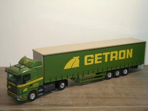 Scania 340 114L Truck & Trailer Getron - Tekno 1:50, Hobby en Vrije tijd, Modelauto's | 1:50, Zo goed als nieuw, Bus of Vrachtwagen