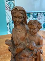 Maria met Kind - Handgesneden Houten Beeld, Antiek en Kunst, Kunst | Beelden en Houtsnijwerken, Ophalen