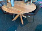 Tafel rond acacia hout matrixpoot b keuze hoge korting, Ophalen, Rond, Nieuw, Vijf personen of meer
