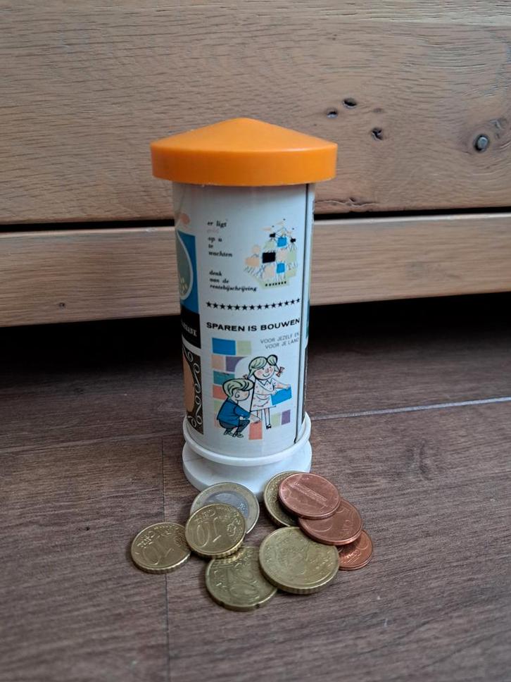 Vintage spaarpot Rijkspostspaarbank jaren 60, Verzamelen, Spaarpotten, Gebruikt, Ophalen of Verzenden