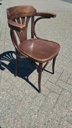 10 cafe thonet horeca stoelen met arm en waaier bruin hout, Bruin, Ophalen of Verzenden, Zo goed als nieuw, Vijf, Zes of meer stoelen