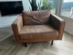 Suède fauteuil cognac kleur loveseat, Huis en Inrichting, Minder dan 150 cm, Gebruikt, Leer, Ophalen of Verzenden