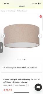 EGLO Feniglia Plafondlamp - E27 - Ø 47,5 cm - Beige - Linnen, Beige, Rond, Ophalen of Verzenden, Zo goed als nieuw