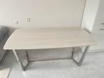 Marmerlook eettafel 90x180 met zilveren poten, Ophalen, Overige materialen, 50 tot 100 cm, Zo goed als nieuw