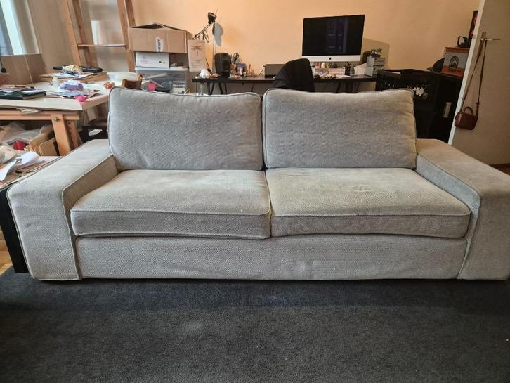 Grijs kivik sofa 3 pax, Huis en Inrichting, Banken | Sofa's en Chaises Longues, Gebruikt, Driepersoons, 200 tot 250 cm, 75 tot 100 cm