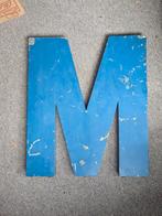 Oude kermis letter M metaal bord vintage retro, Ophalen of Verzenden